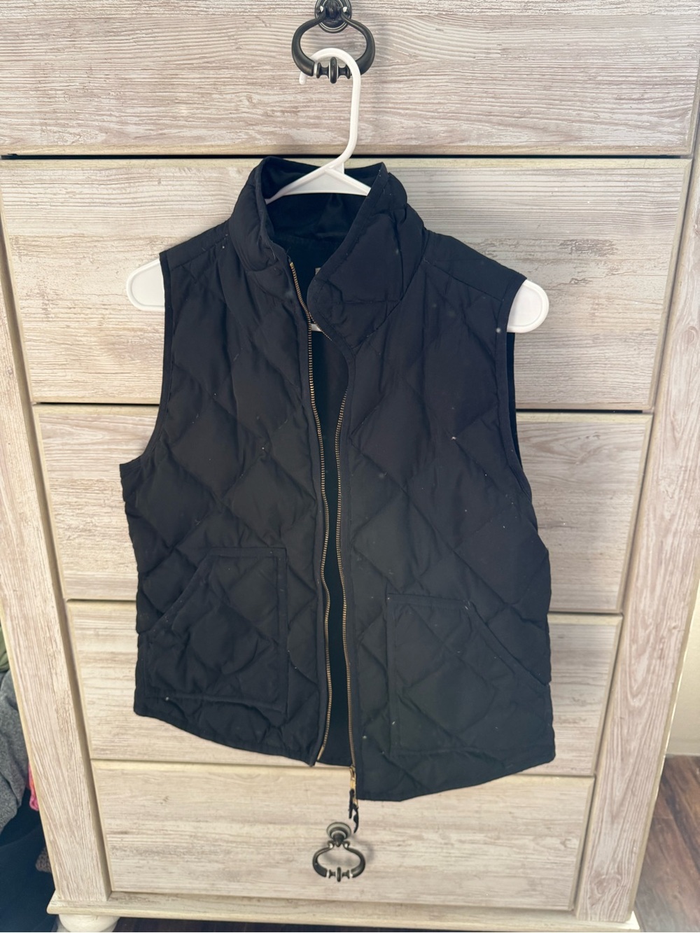 J. Crew Black Quilted Puffer Vest
